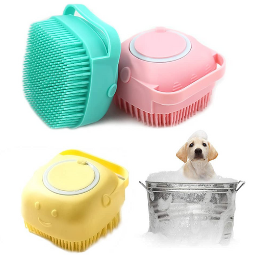 Cepillo jabonero de silicona con masaje para perros y gatos